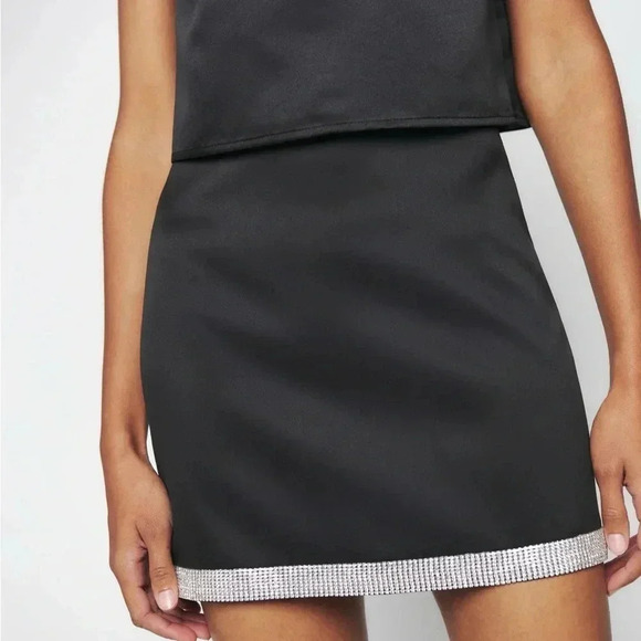 Reformation Dresses & Skirts - Reformation Tatiana Black Rhinestone Mini Skirt